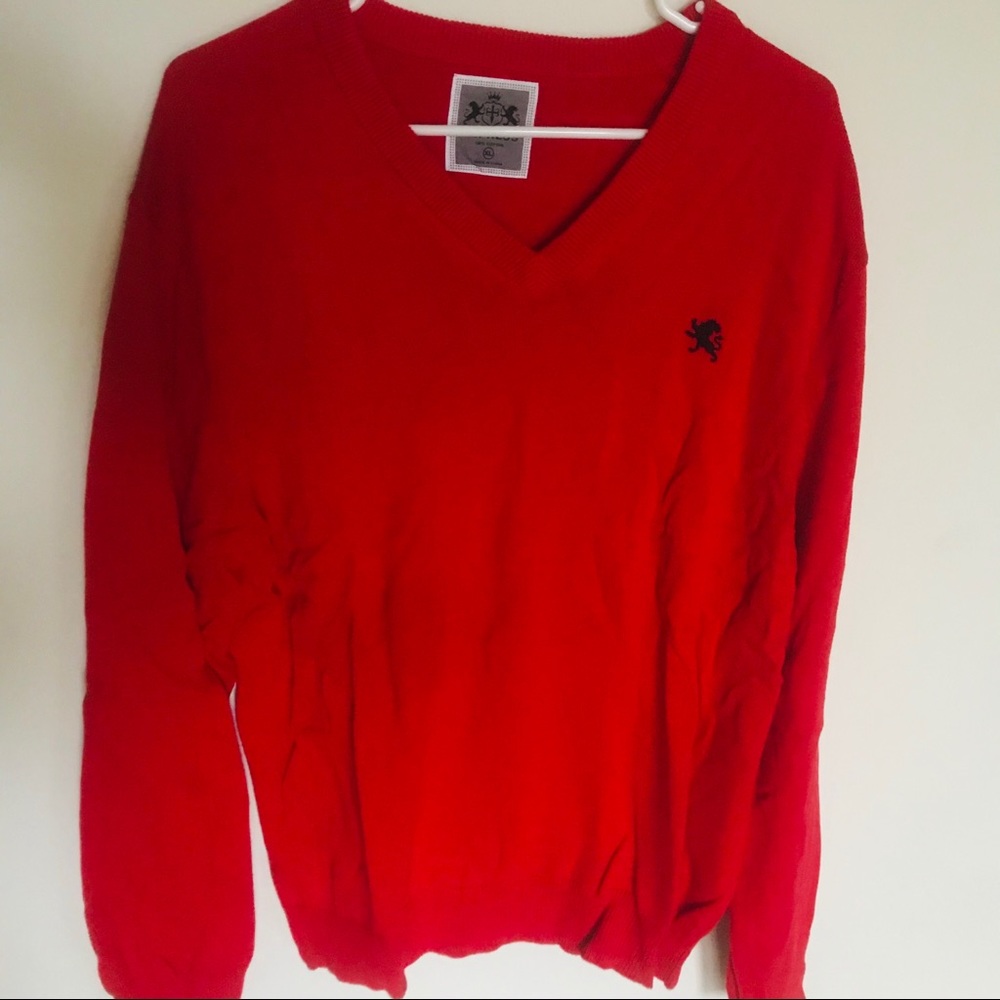 Express Red V-Neck Sweater Size XL
